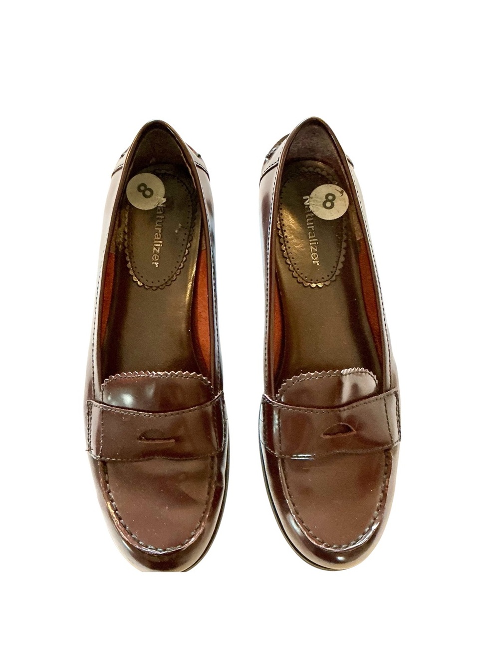 Naturalizer Women's Dark Brown Patent Leather Penny Loafers size 8